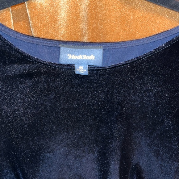 Modcloth Blue Velvet Mini Dress - Picture 4 of 5